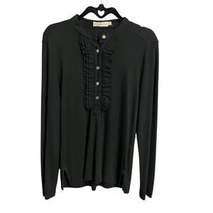 Tory Burch Black Ruffle Blouse